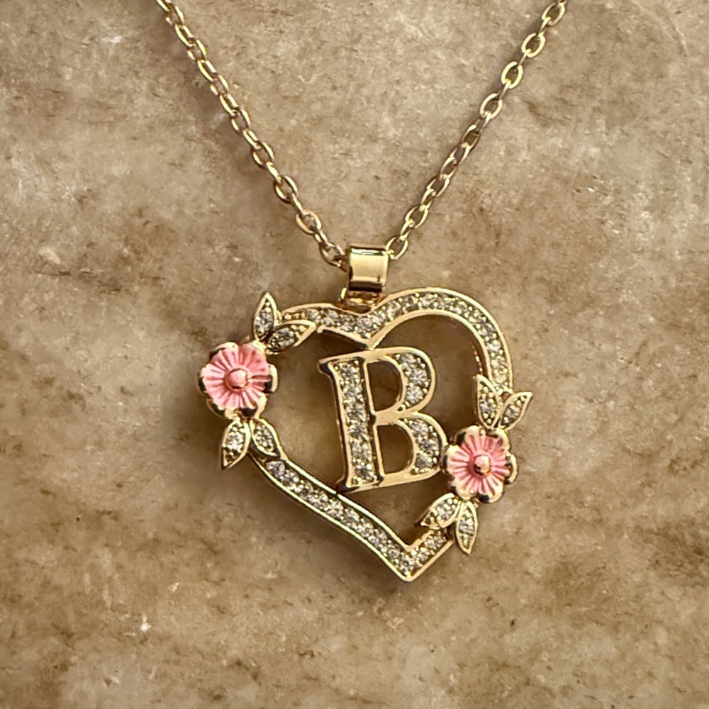 Stainless steel initial B Necklace Classic Customized initial B women’s Necklace